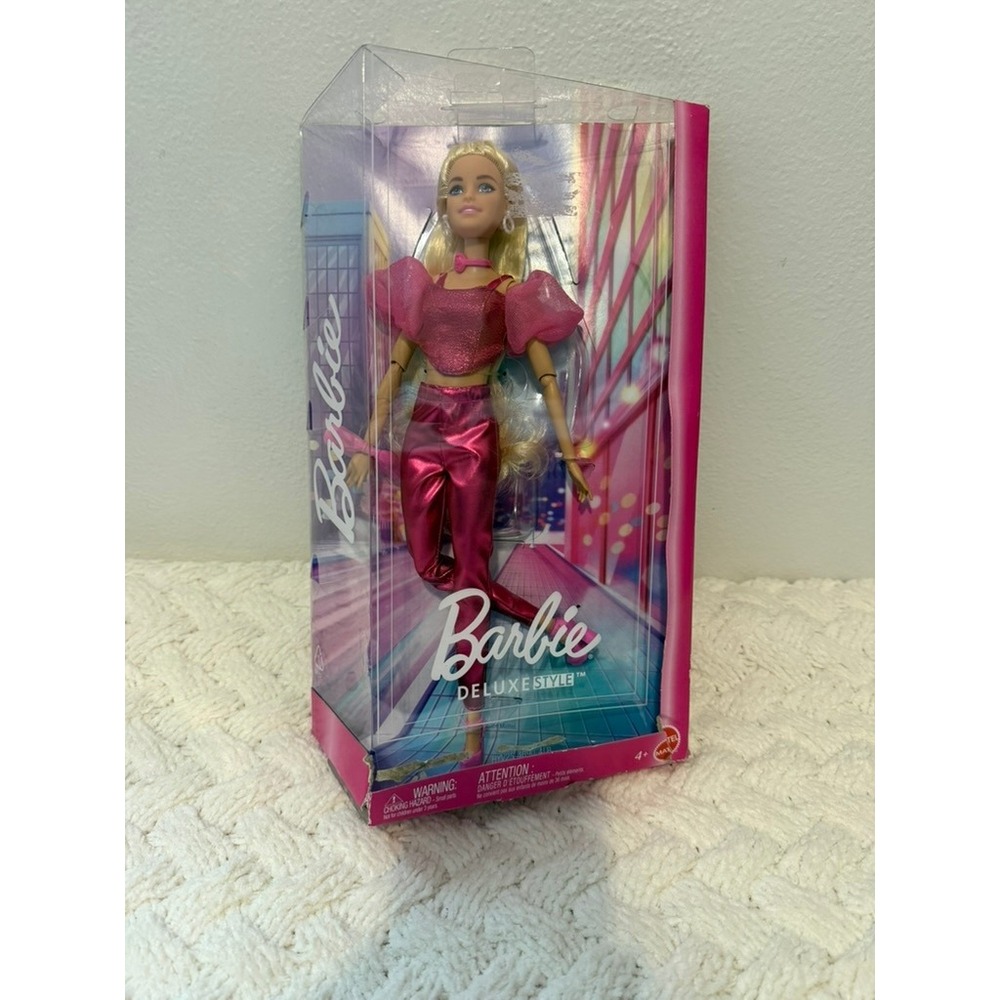 Barbie Deluxe Style Doll 5 Metallic Pink Outfit Blonde Hair Mattel NEW